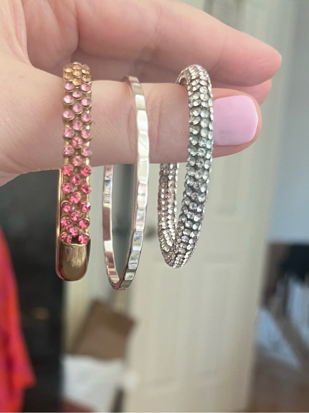 2/25$ 3 Pairs of Textured Hoop Earrings